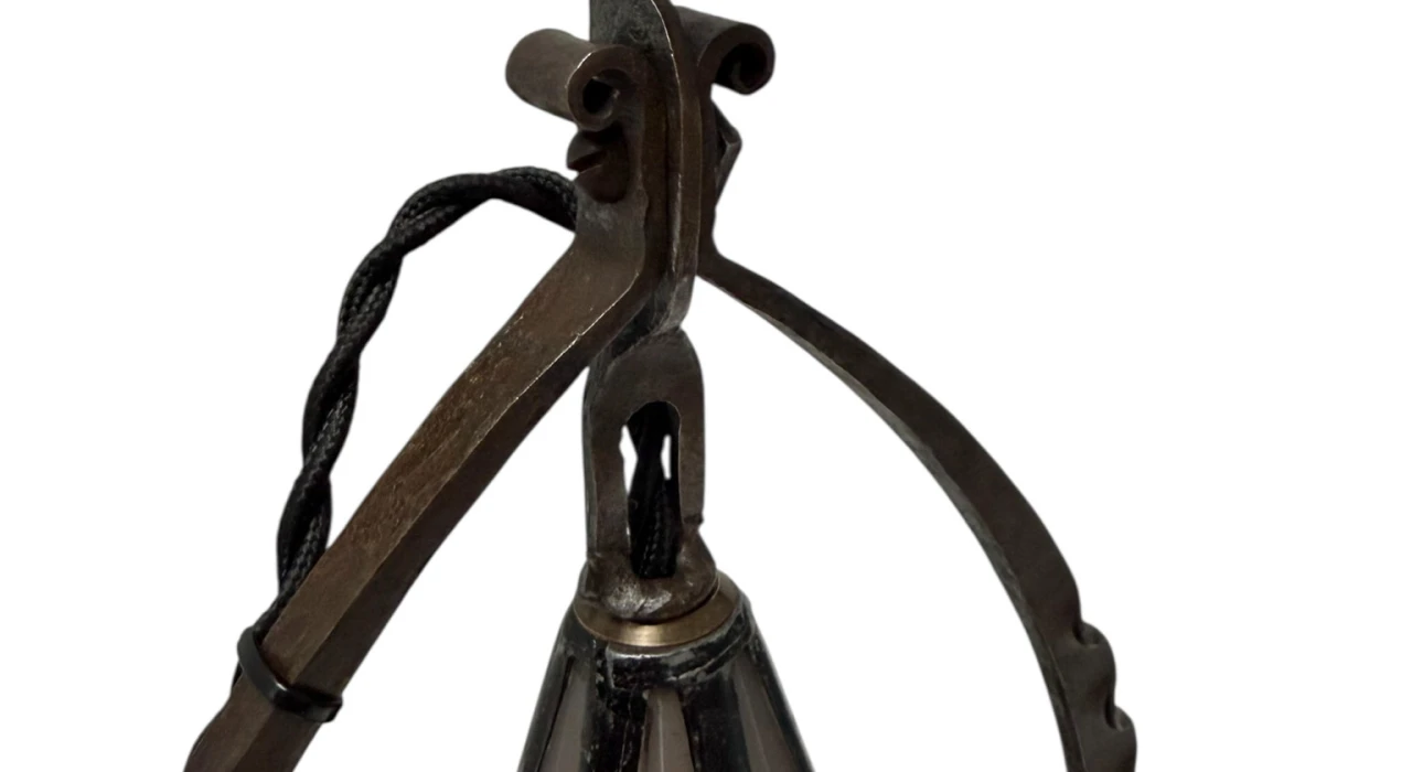 Art Deco Amsterdamse School Table Lamp by Amsterdamsche Kunstsmederij, 1920s